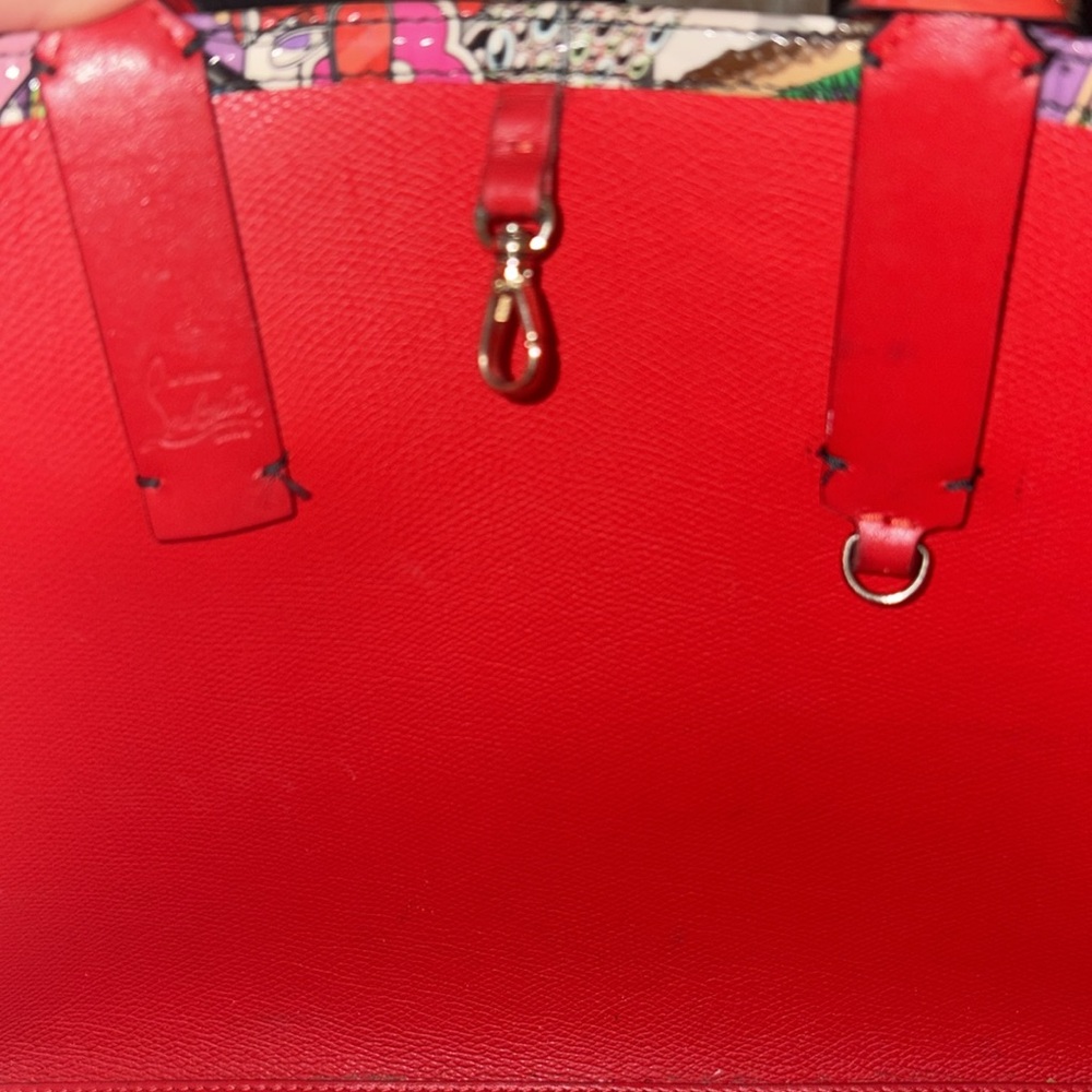 SUPER UNIQUE CHRISTIAN LOUBOUTIN Patent Calfskin Print Cabata Tote- Multicolor - Picture 10 of 17